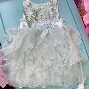 Teal dress for baby girls